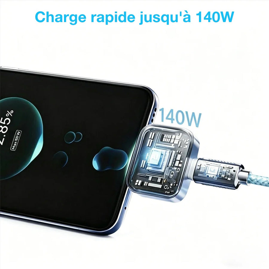 Charge rapide jusqu'à 140W